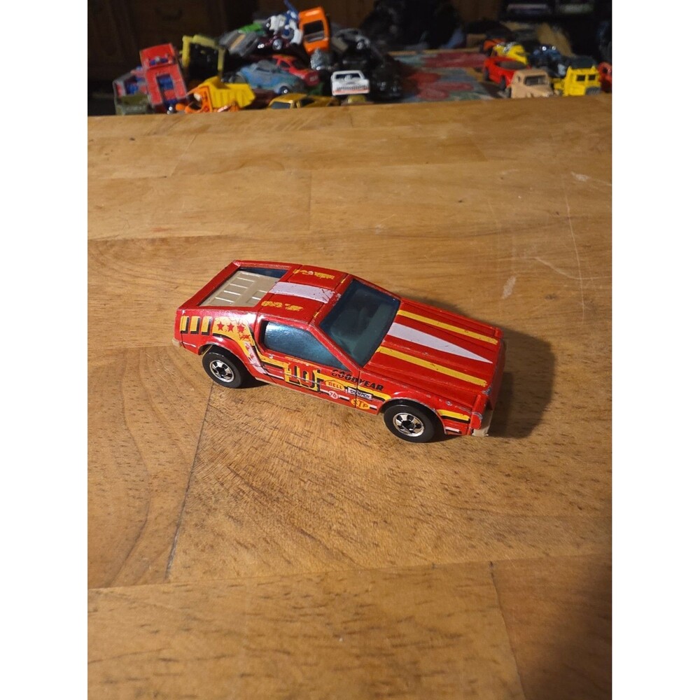 Vintage 1979 Hot Wheels #10 Delorean Turismo Malaysia Red Blackwall 1694